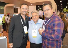 Nicolas Mazard with Flavour Fields, Alfie Badalamenti with Coosemans New York and Manny Galeano with Marvel Produce. Nicolas had show attendees smell and try different types of exquisite spices.